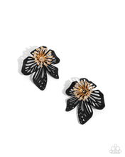 Load image into Gallery viewer, Earrings Wonderland Wallflower - Black E440
