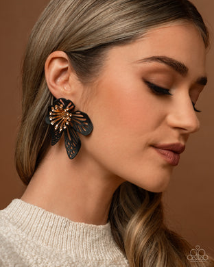 Earrings Wonderland Wallflower - Black E440