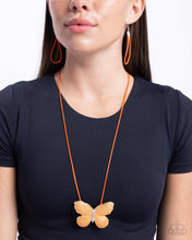 Load image into Gallery viewer, Necklaces Fluttering Fervor - Orange Butterfly