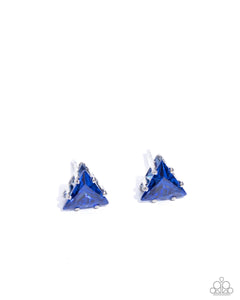 Earrings Triangular Twinkle - Blue POST