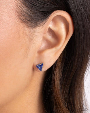 Earrings Triangular Twinkle - Blue POST