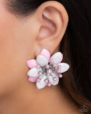 Earrings Dimensional Dowry - Pink E589