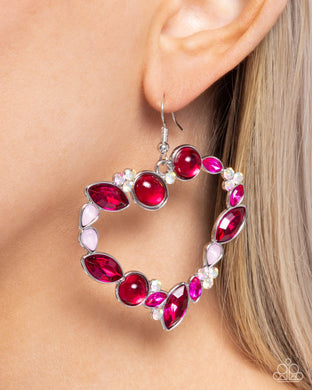 Earrings Heart Hierarchy - Pink VDAY V163