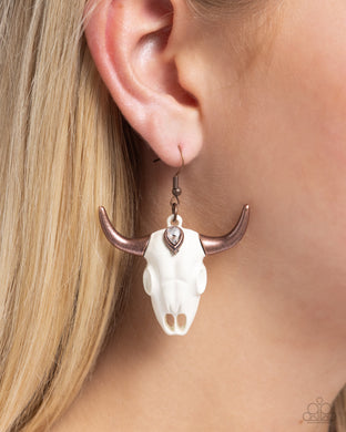 Earrings Southwestern Skull - Copper WS511 WESTERN