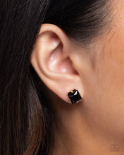 Load image into Gallery viewer, Earrings Squared Soprano - Black POST E3024
