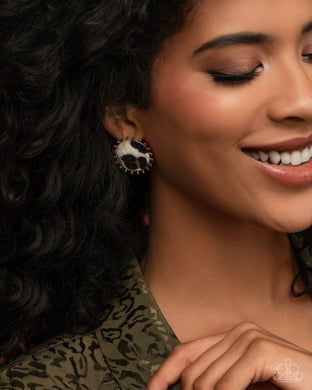 Earrings Cowhide Couture - Brown