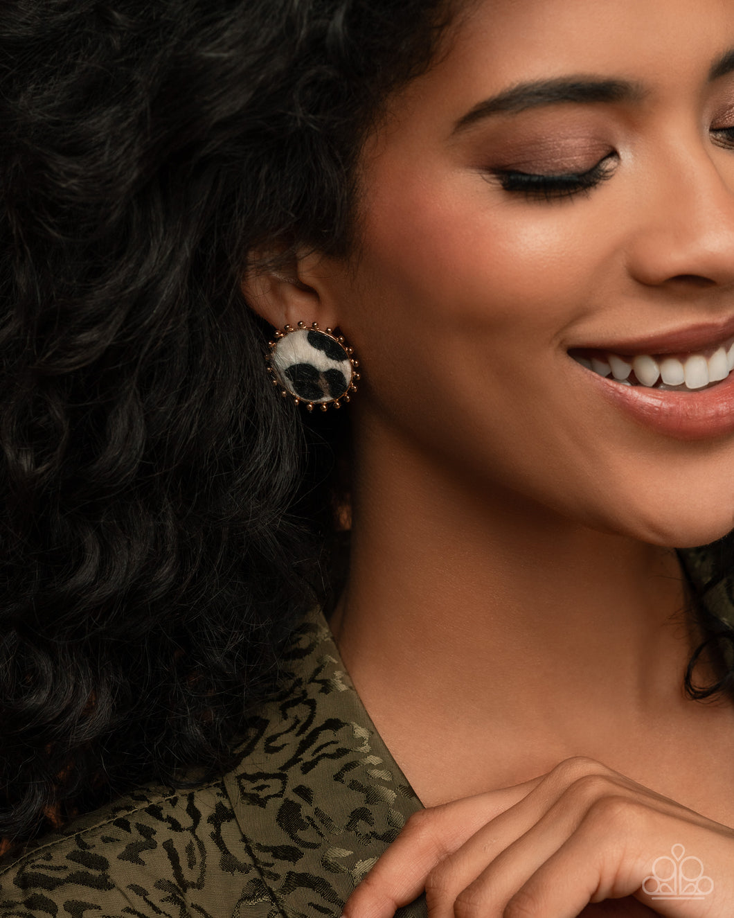 Earrings Cowhide Couture - Brown