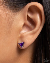 Load image into Gallery viewer, Earrings Triangular Twinkle - Purple POST E3021