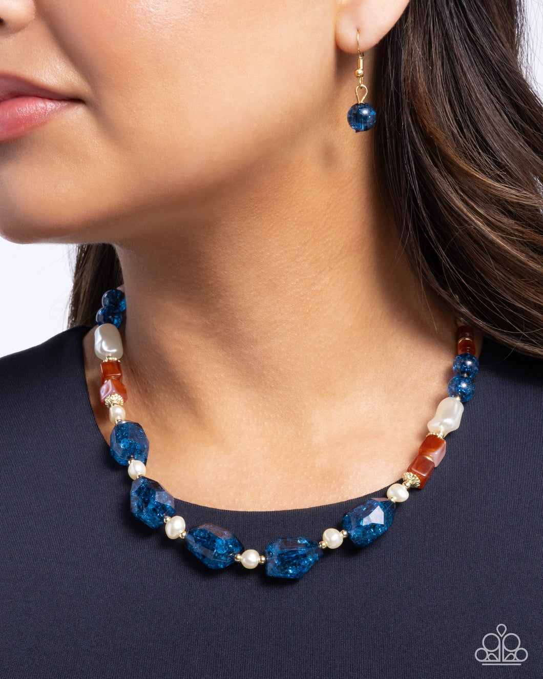 Necklaces Crackling Chic - Blue N184