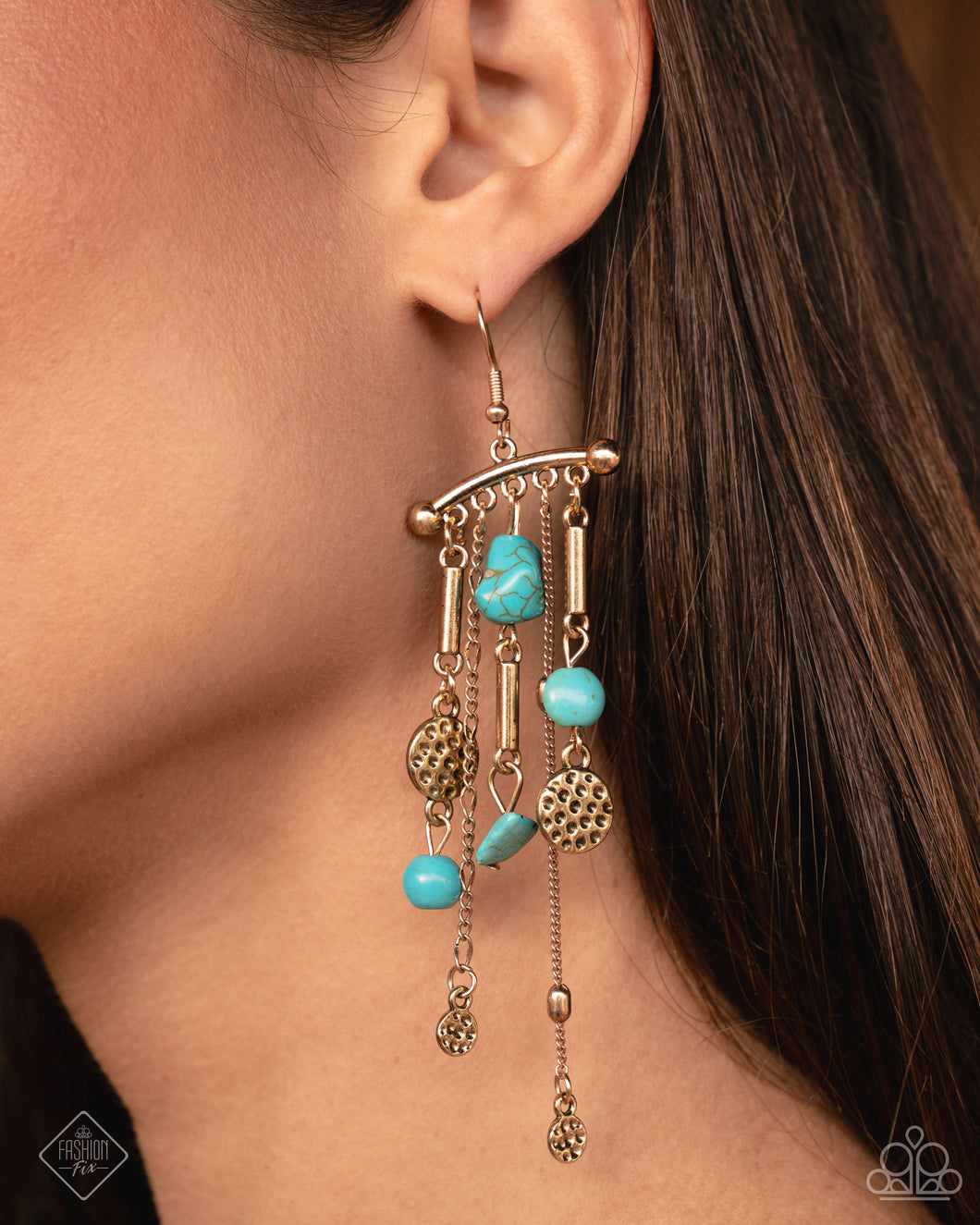 Earrings Coachella Cascade - Blue E348
