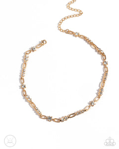Necklaces Pronged Pageantry - Gold Choker