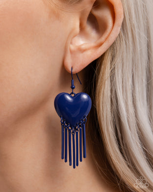 Earrings Flirty Fringe - Blue VDAY