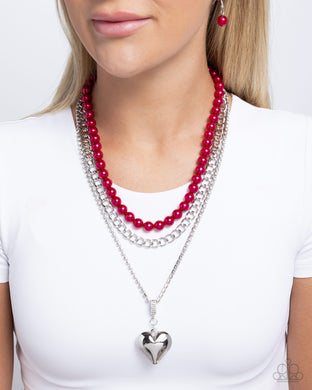Necklaces Easy Elevation - Red VDAY Pearl N2447