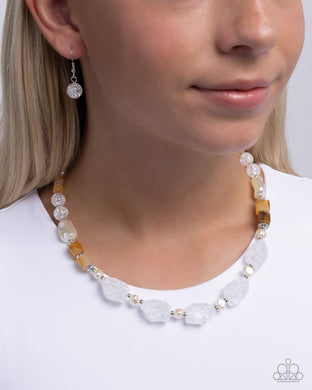 Necklaces Crackling Chic - White N184