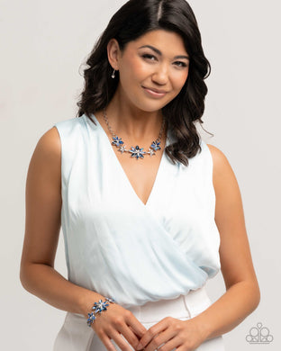 Necklace Floral Feature - Blue SET79