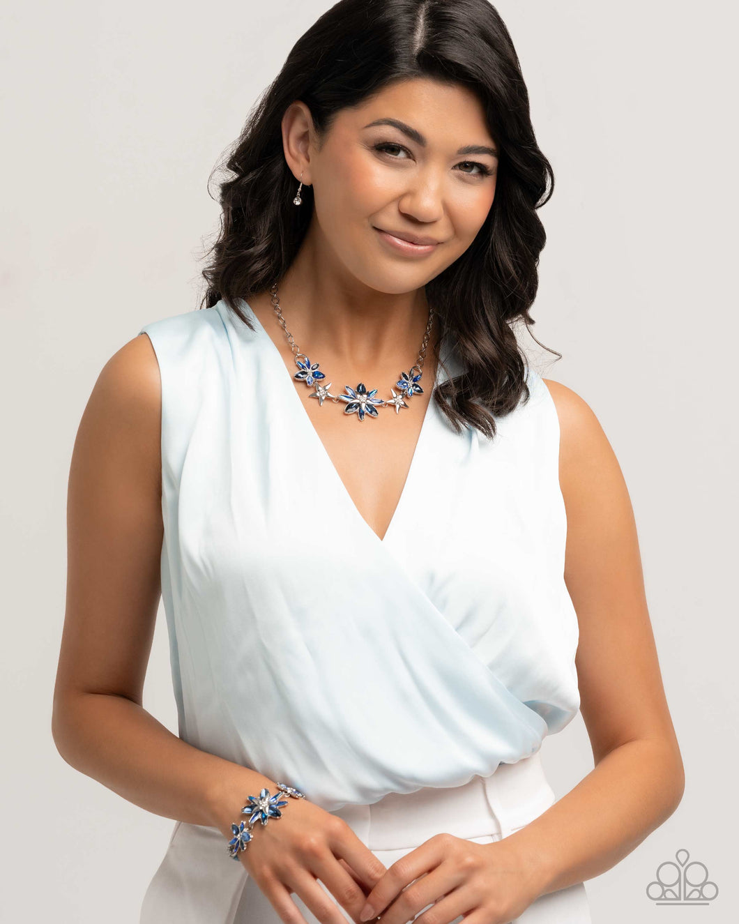 Necklace Floral Feature - Blue SET79