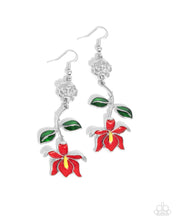 Load image into Gallery viewer, Earrings Floral Fractal - Red E2433