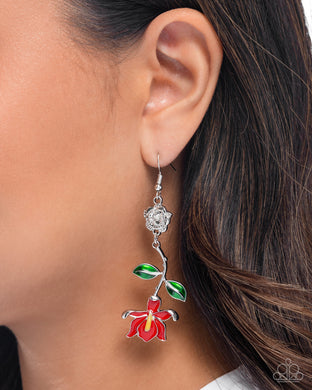 Earrings Floral Fractal - Red E2433