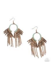 Load image into Gallery viewer, Earrings Free-Spirited Fringe - Green E2284