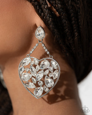 Earrings Glittery Gait - White LOP E2463
