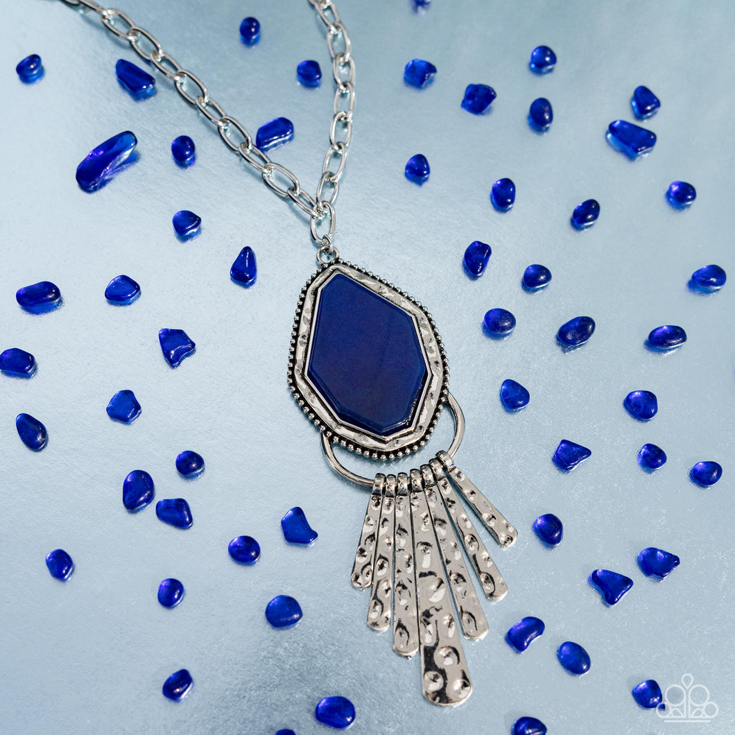 Necklaces Stamped Statement-Blue