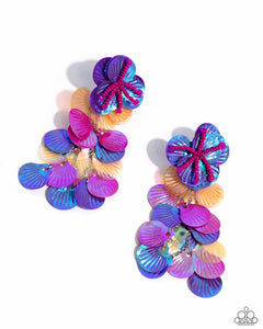Earrings Under the Waves - Purple LOP E576