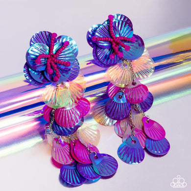 Earrings Under the Waves - Purple LOP E576
