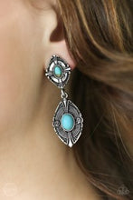 Load image into Gallery viewer, Earrings Painted Peaks – Blue Clip-on