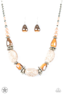 Necklace In Good Glazes - Peach