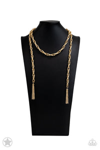 Necklace SCARFed for Attention - Gold Blockbuster