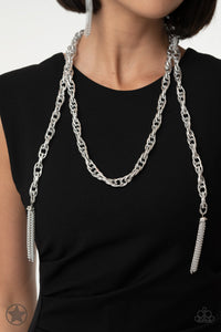 Necklace SCARFed for Attention - Silver Blockbuster