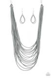 Load image into Gallery viewer, Necklace Peacefully Pacific - Silver - Gray Seed Beads N2220