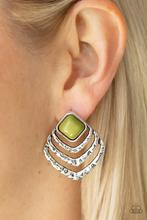 Load image into Gallery viewer, Earrings Rebel Ripple - Green E341