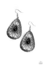 Load image into Gallery viewer, Earrings Floral Frill - Black E2075
