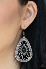 Earrings Floral Frill - Black E2075
