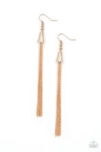 Load image into Gallery viewer, Earrings Shimmery Streamers - Gold E2423