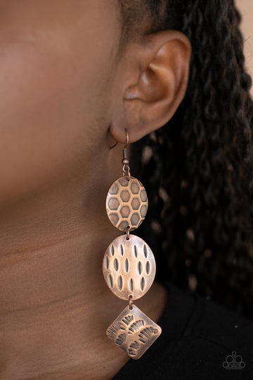 Earrings MIXED MOVEMENT - COPPER