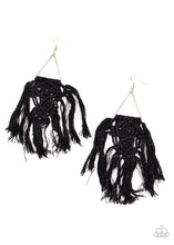 Load image into Gallery viewer, Earrings Modern Day Macrame - Black E2091