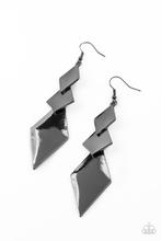 Load image into Gallery viewer, Earrings Danger Ahead Black Gunmetal E2026