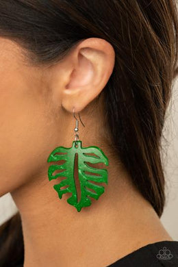 Earrings SHAKE YOUR PALMS PALMS - GREEN PALM LEAF WOODEN E366