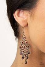 Load image into Gallery viewer, Earrings Chandelier Cameo - Red E222