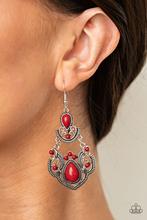 Load image into Gallery viewer, Earrings Palm Tree Tiaras - Red E229