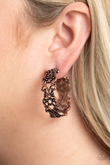 Earrings LAUREL WREATHS - COPPER E246