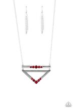 Load image into Gallery viewer, Necklace ~ Triangulated Twinkle - Red