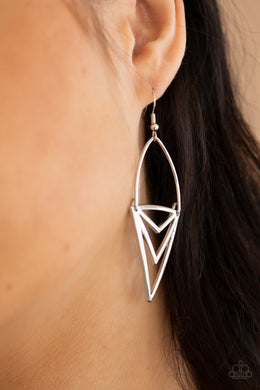 Earrings Proceed With Caution - Silver