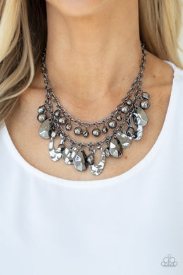 Necklace EXTRA EXHILARATING - BLACK GUNMETAL N313