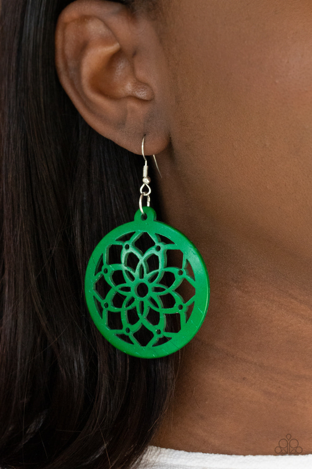 Earrings Mandala Meadow - Green E374