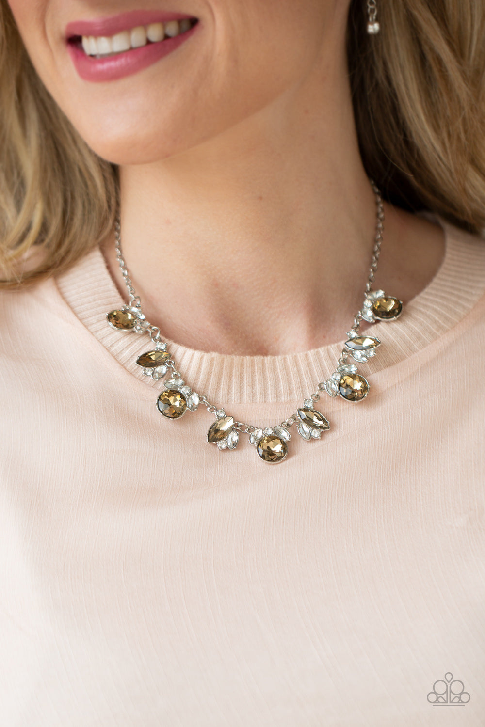Necklace BLING to Attention - Brown N192