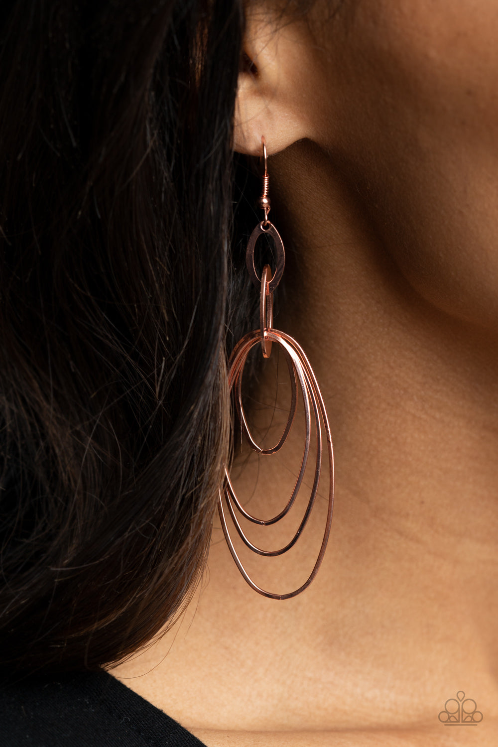 Earrings OVAL The Moon - Copper E241