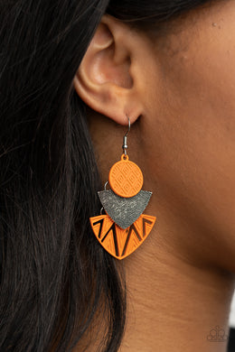 Earrings Jurassic Juxtaposition - Orange E2225